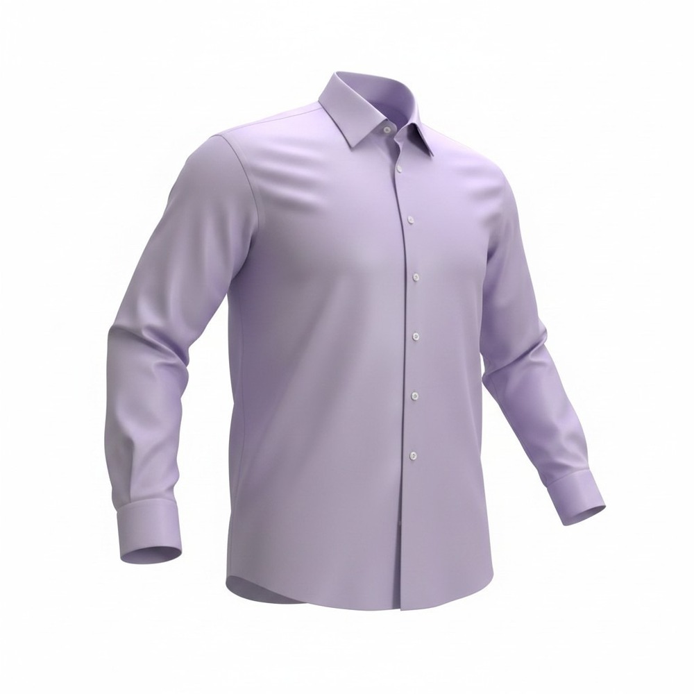 Pronto Uomo Men's Non Iron Dress Shirt‎ Purple Long Sleeve Cotton 19 34/35